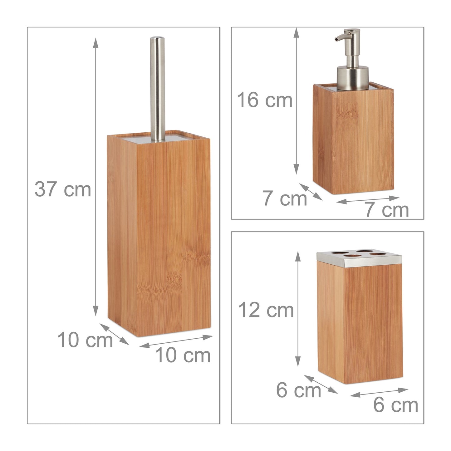 Bathroom set bamboo 6 parts