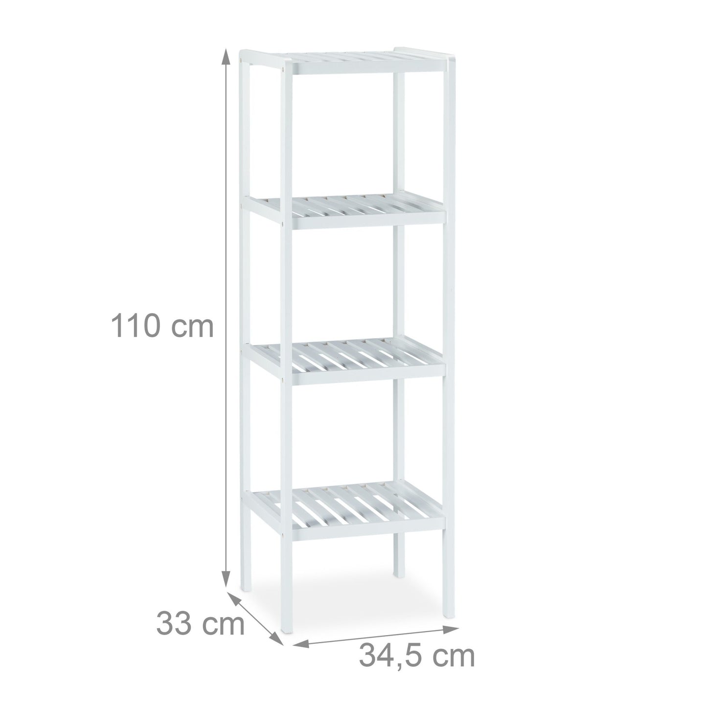 Bathroom shelf bamboo white