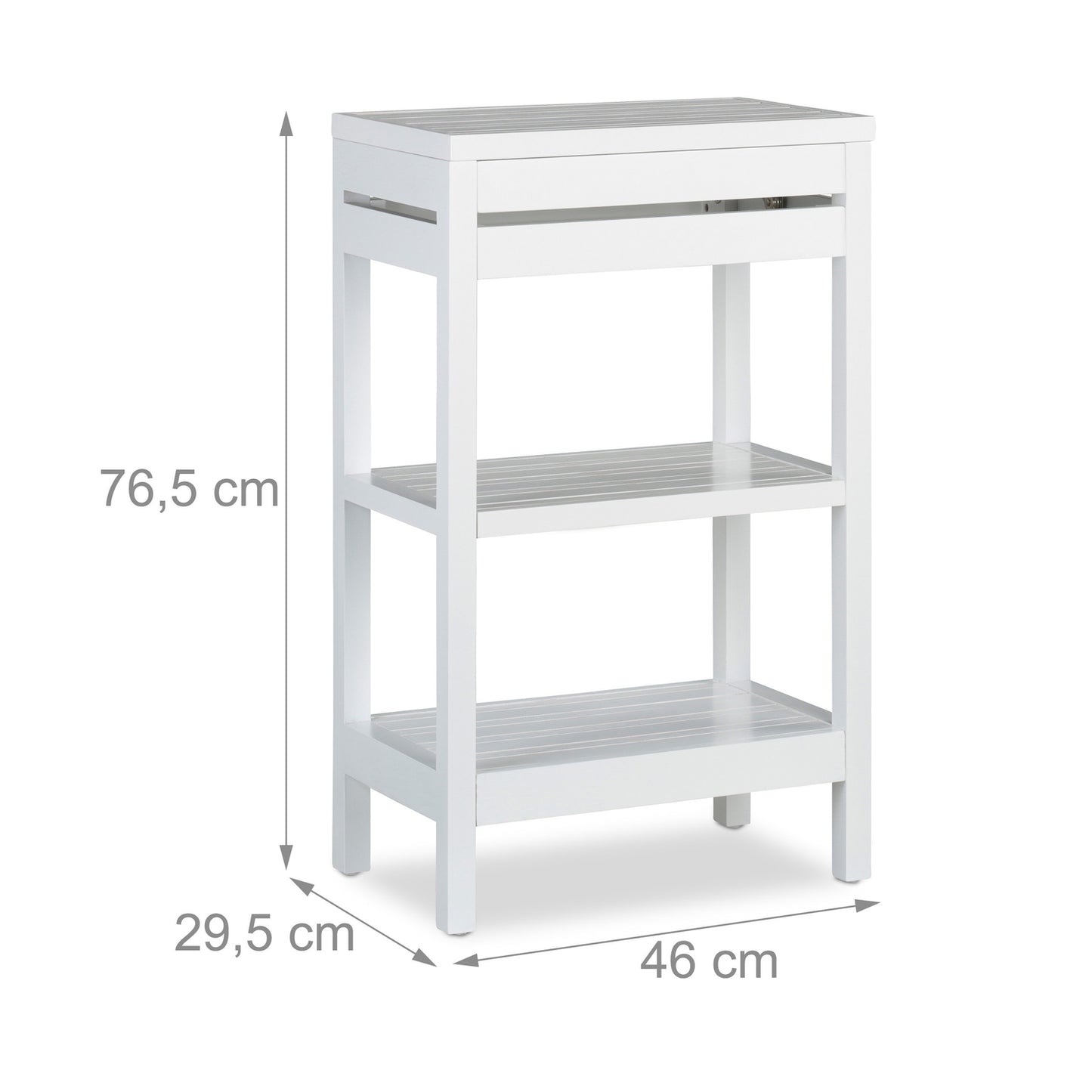 Bathroom shelf bamboo white