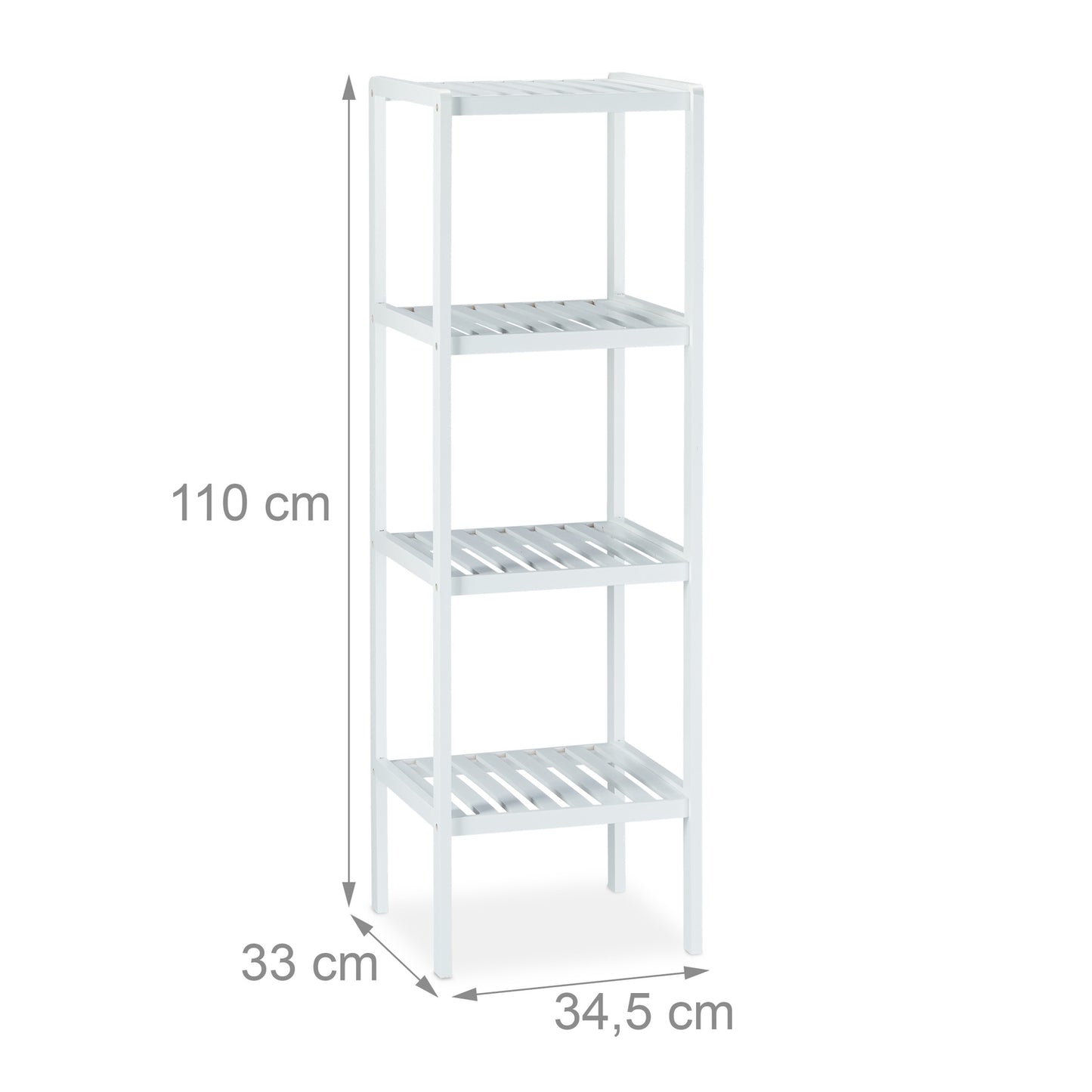 Bathroom shelf bamboo white