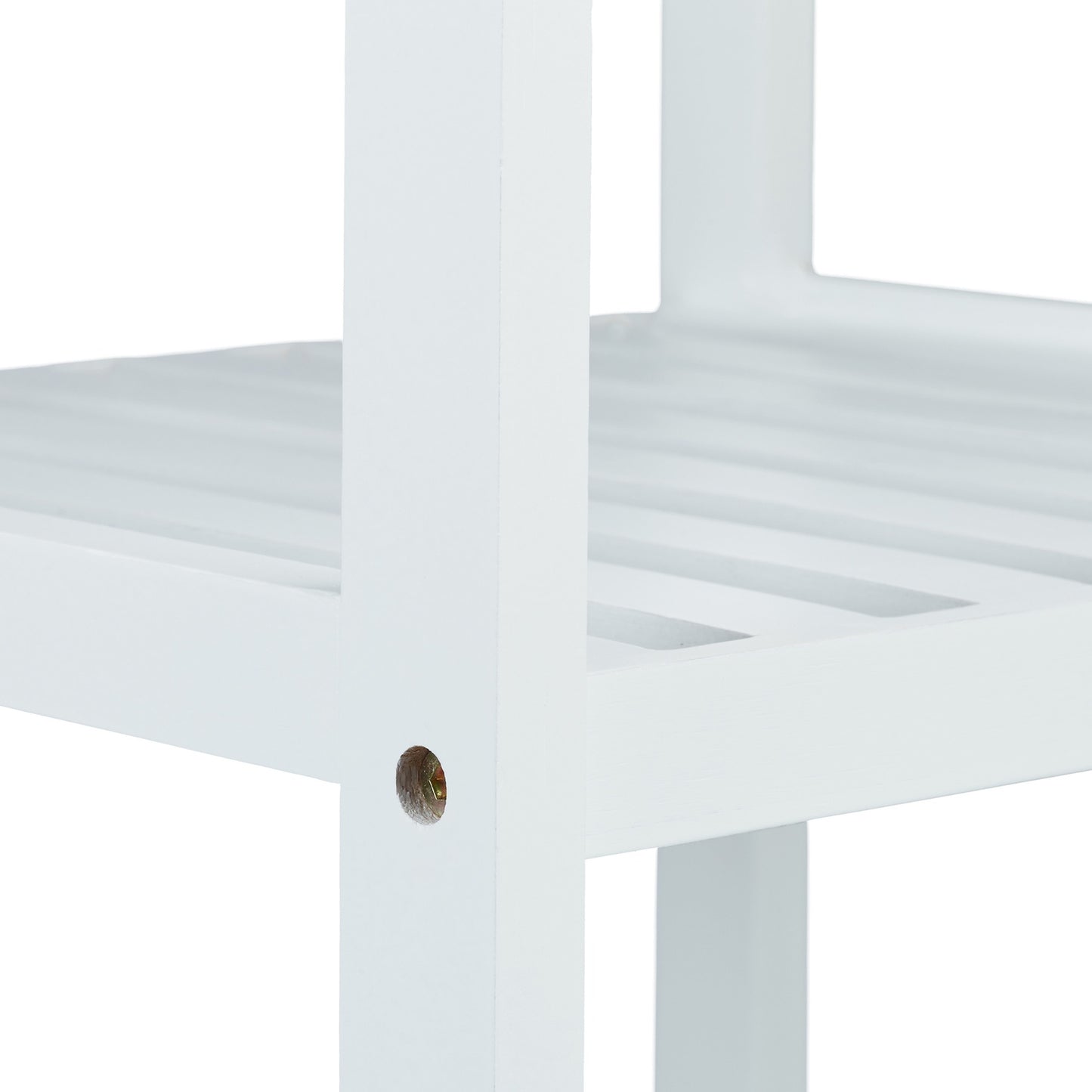 Bathroom shelf bamboo white