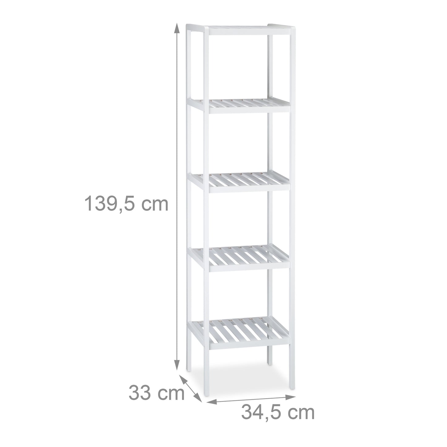 Bathroom shelf bamboo white