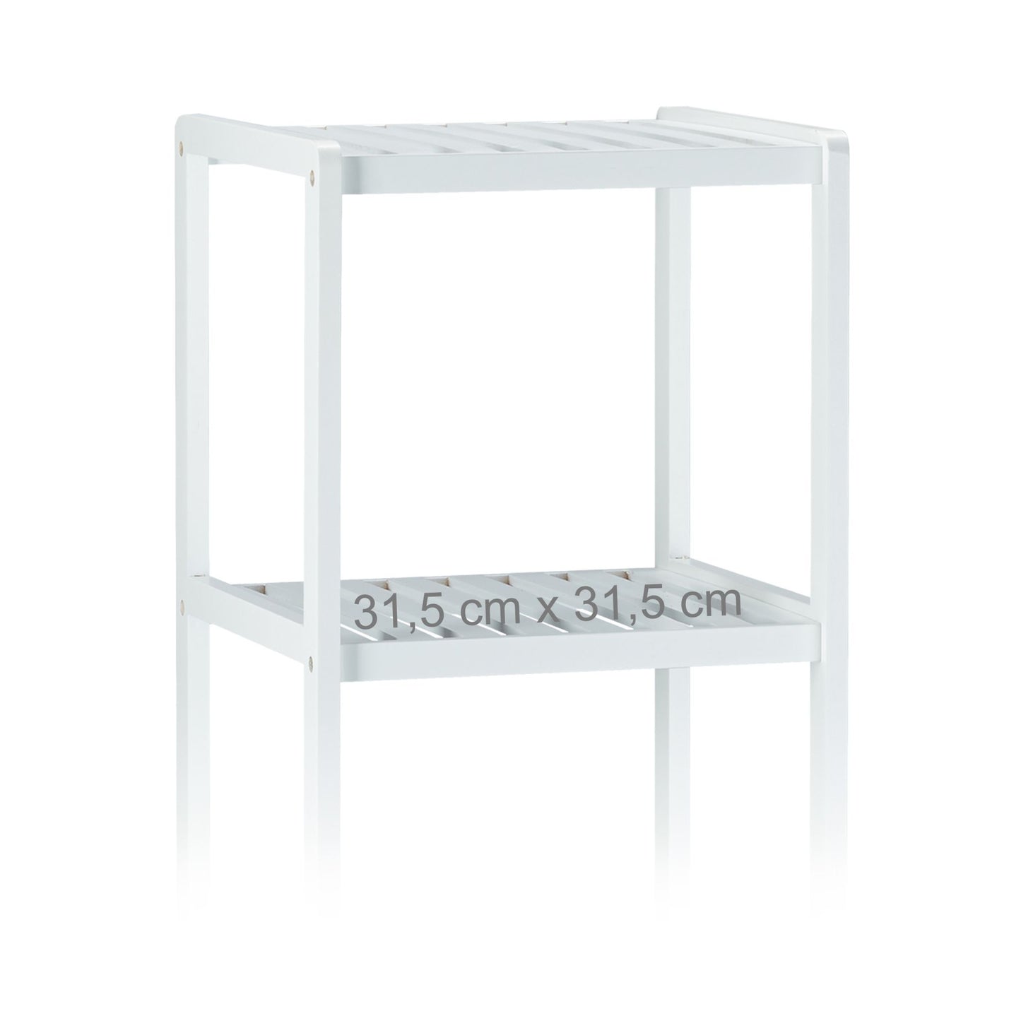 Bathroom shelf bamboo white