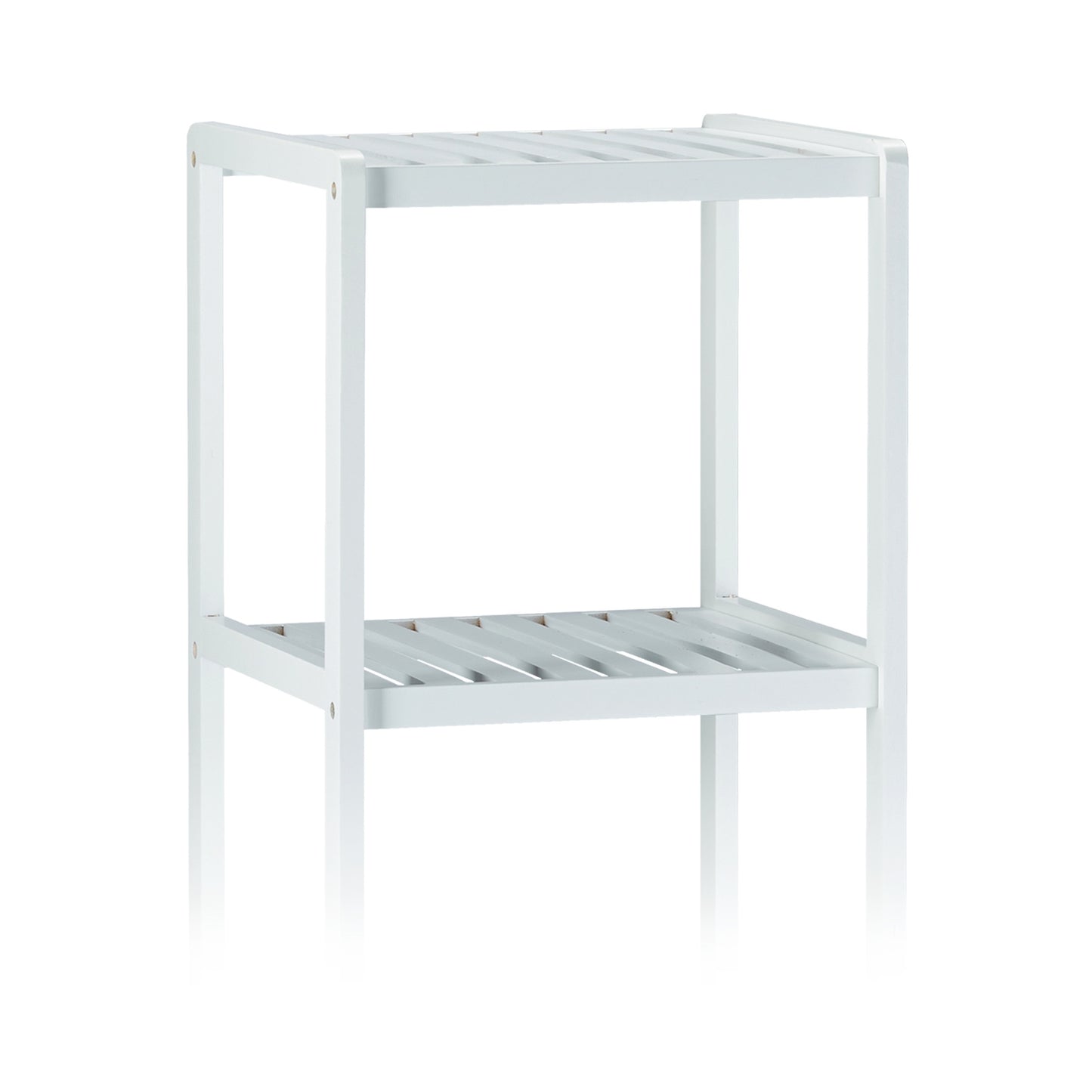 Bathroom shelf bamboo white