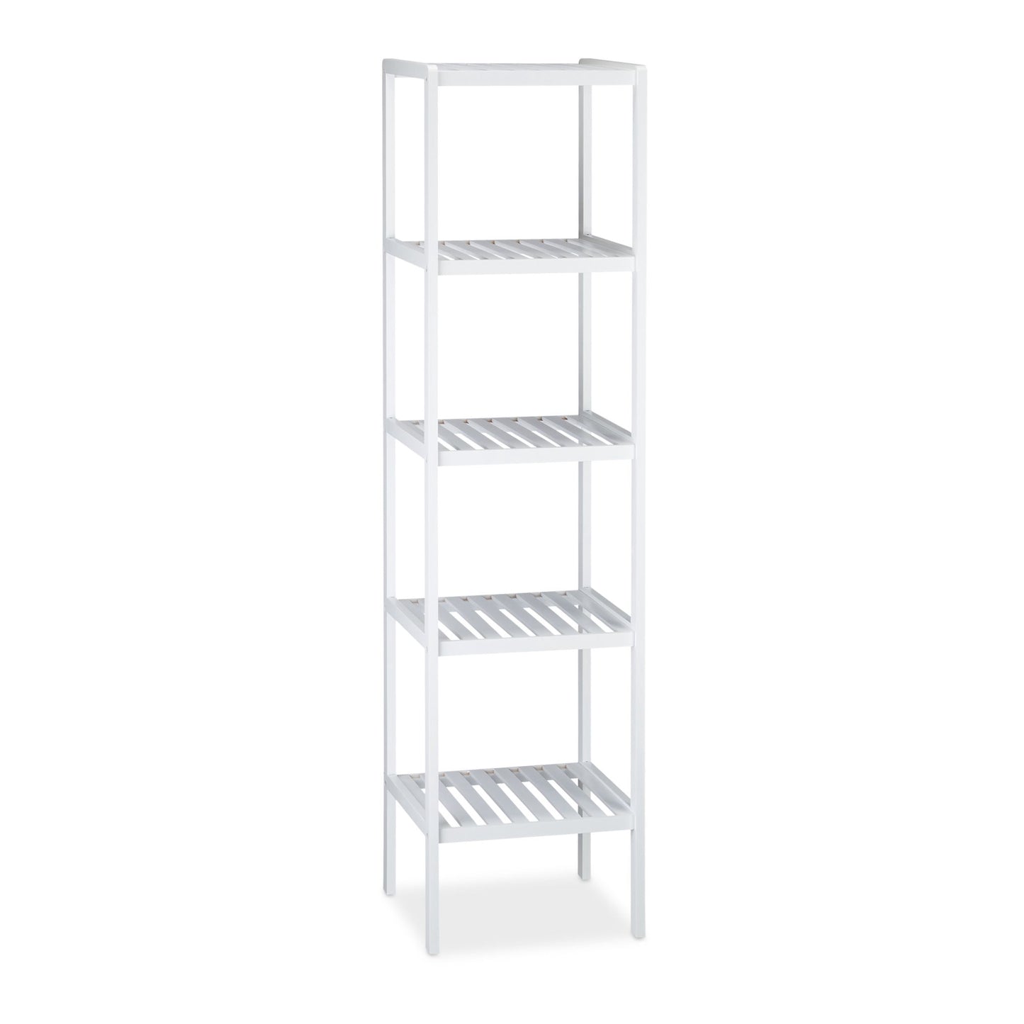 Bathroom shelf bamboo white