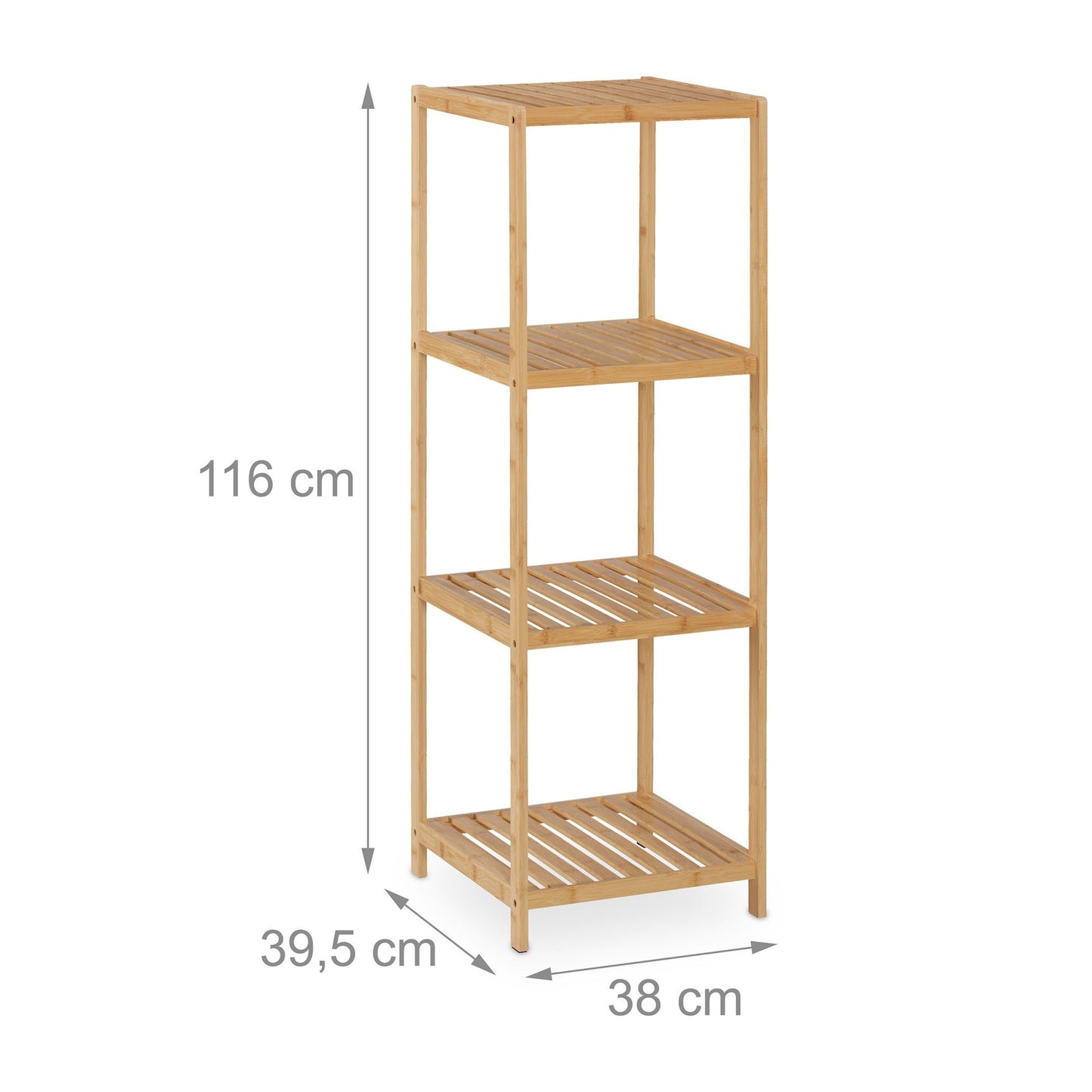 Bathroom shelf in bamboo 4 shelves