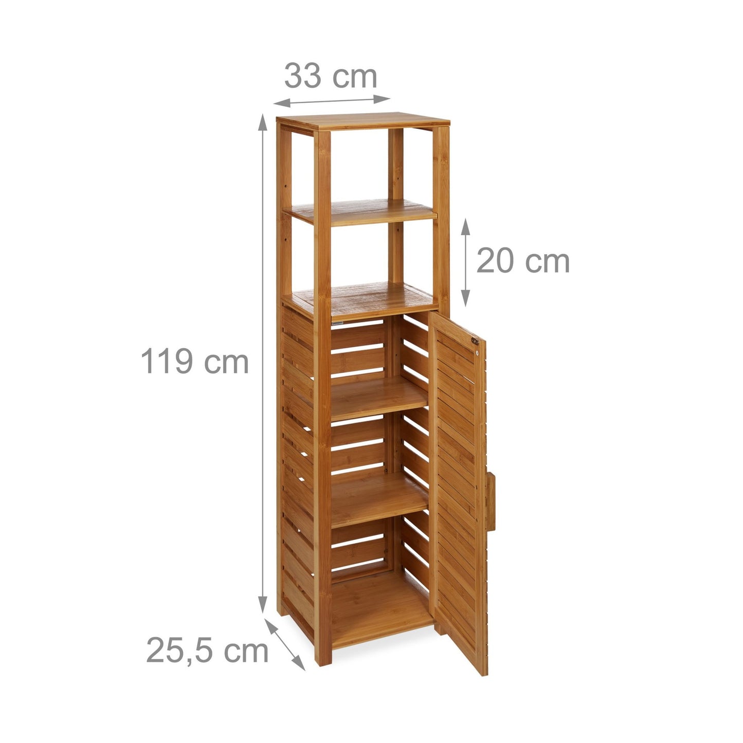 Bathroom shelf in bamboo 6 shelves