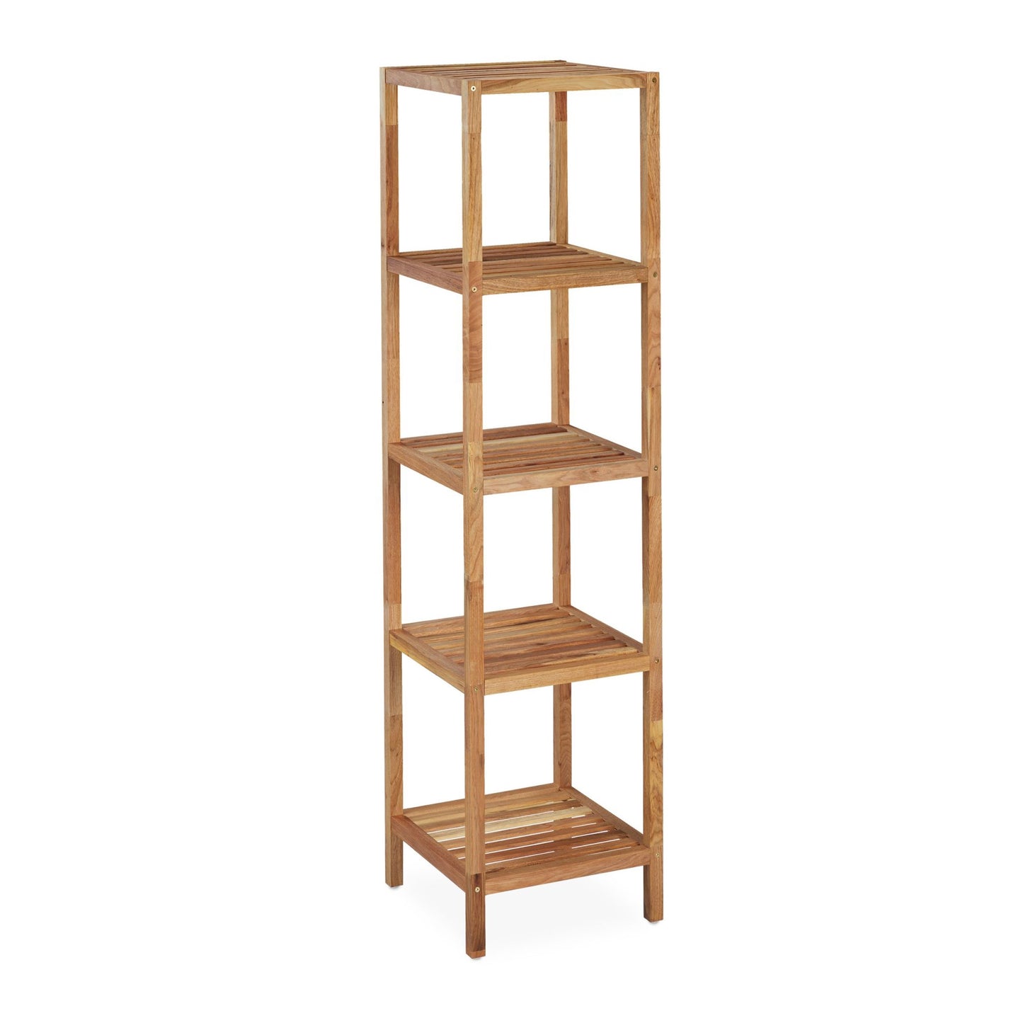 Bathroom shelf in walnut with 5 shelves