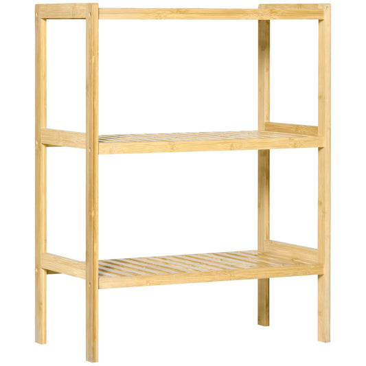 Bamboo 3-level shelf for bathroom, kitchen or living room