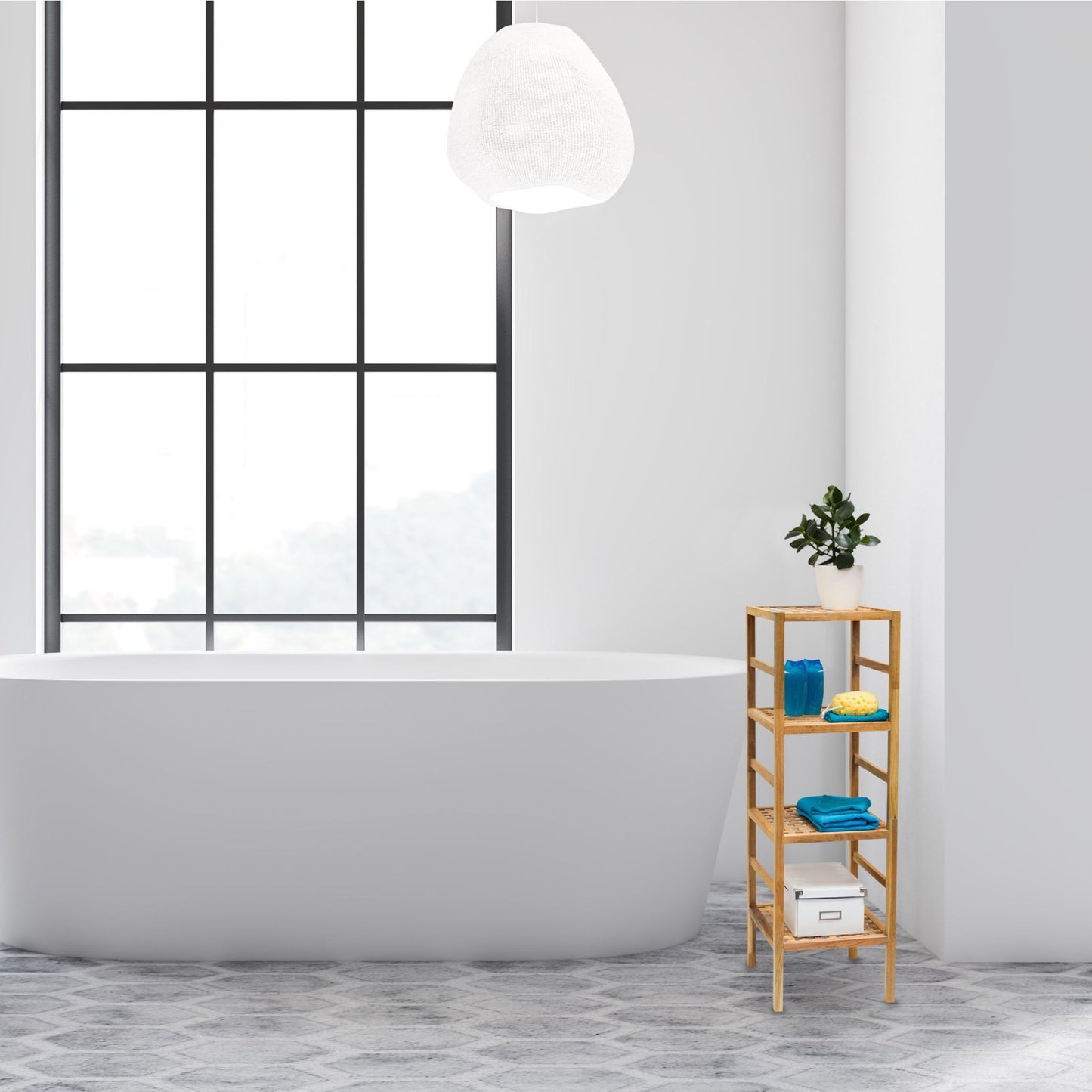Bathroom shelf walnut wood
