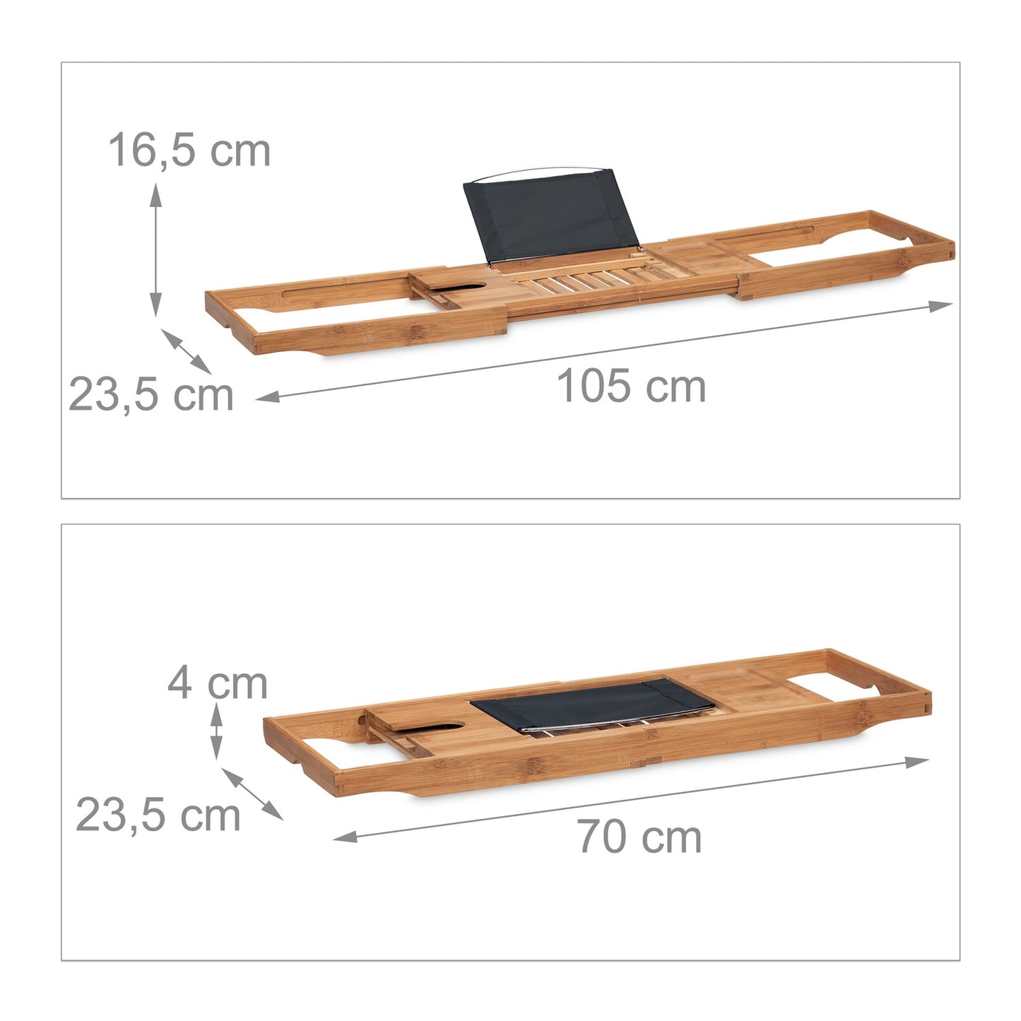 Bathroom shelf with black book holder