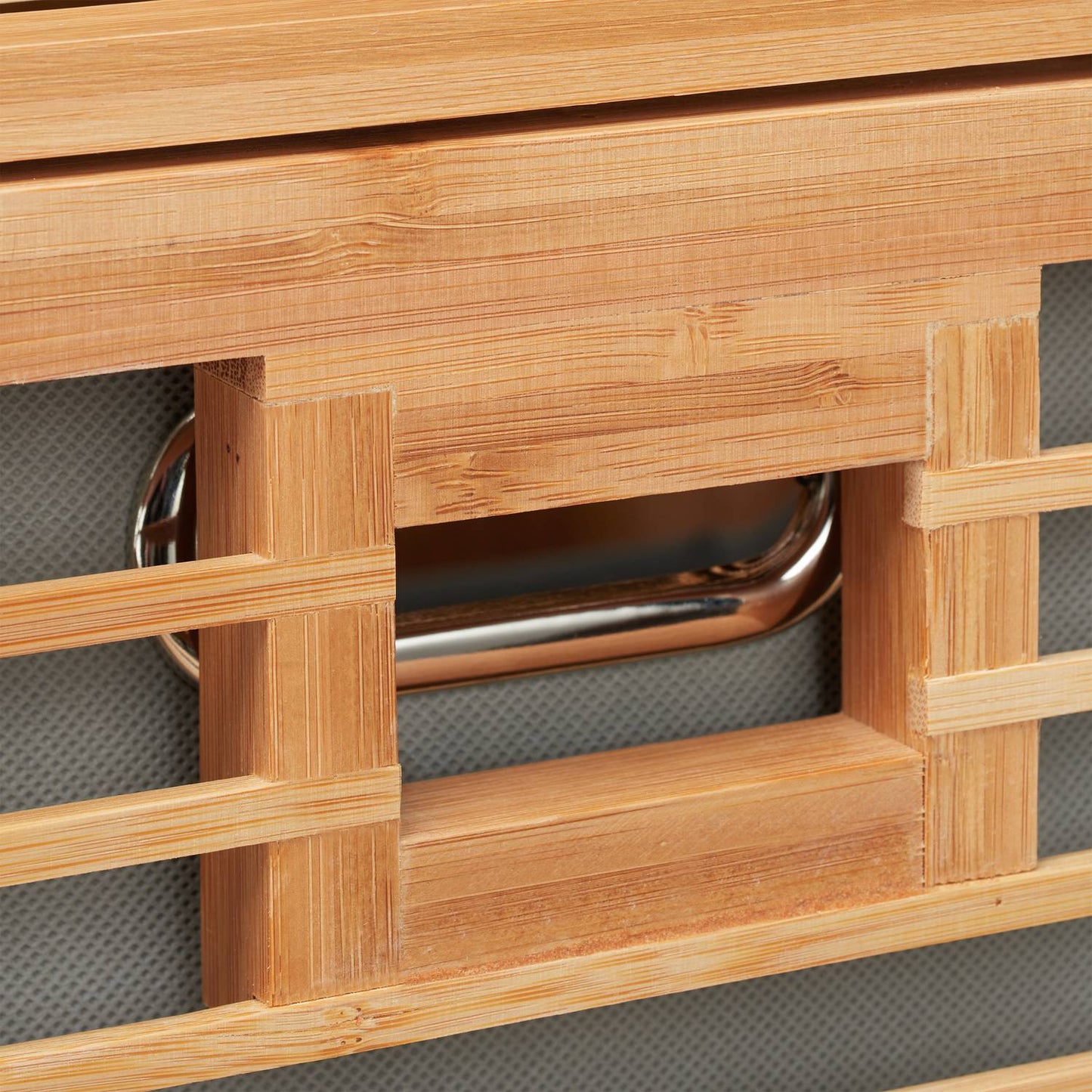 Bathroom shelf with laundry basket