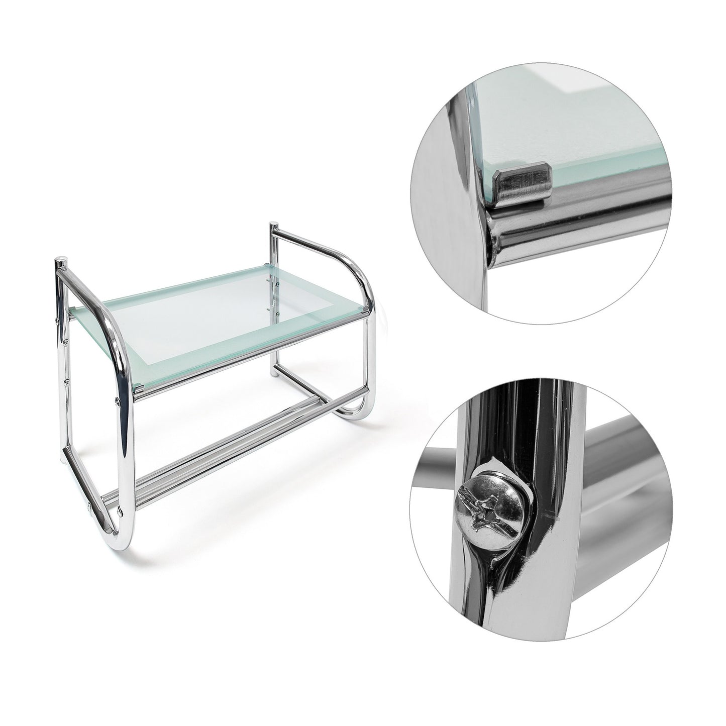 Bathroom shelf with towel rack