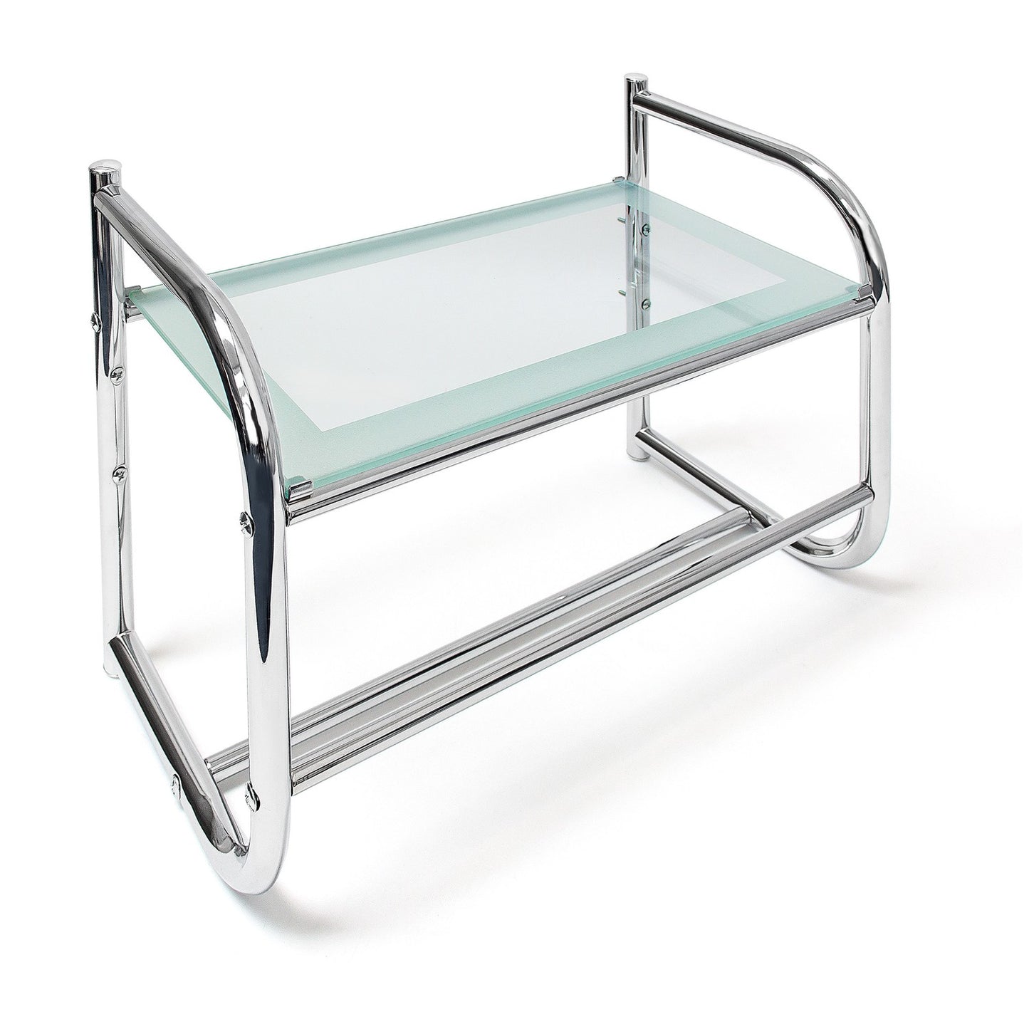 Bathroom shelf with towel rack