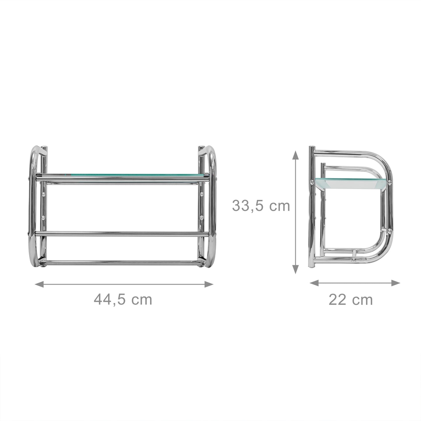Bathroom shelf with towel rack