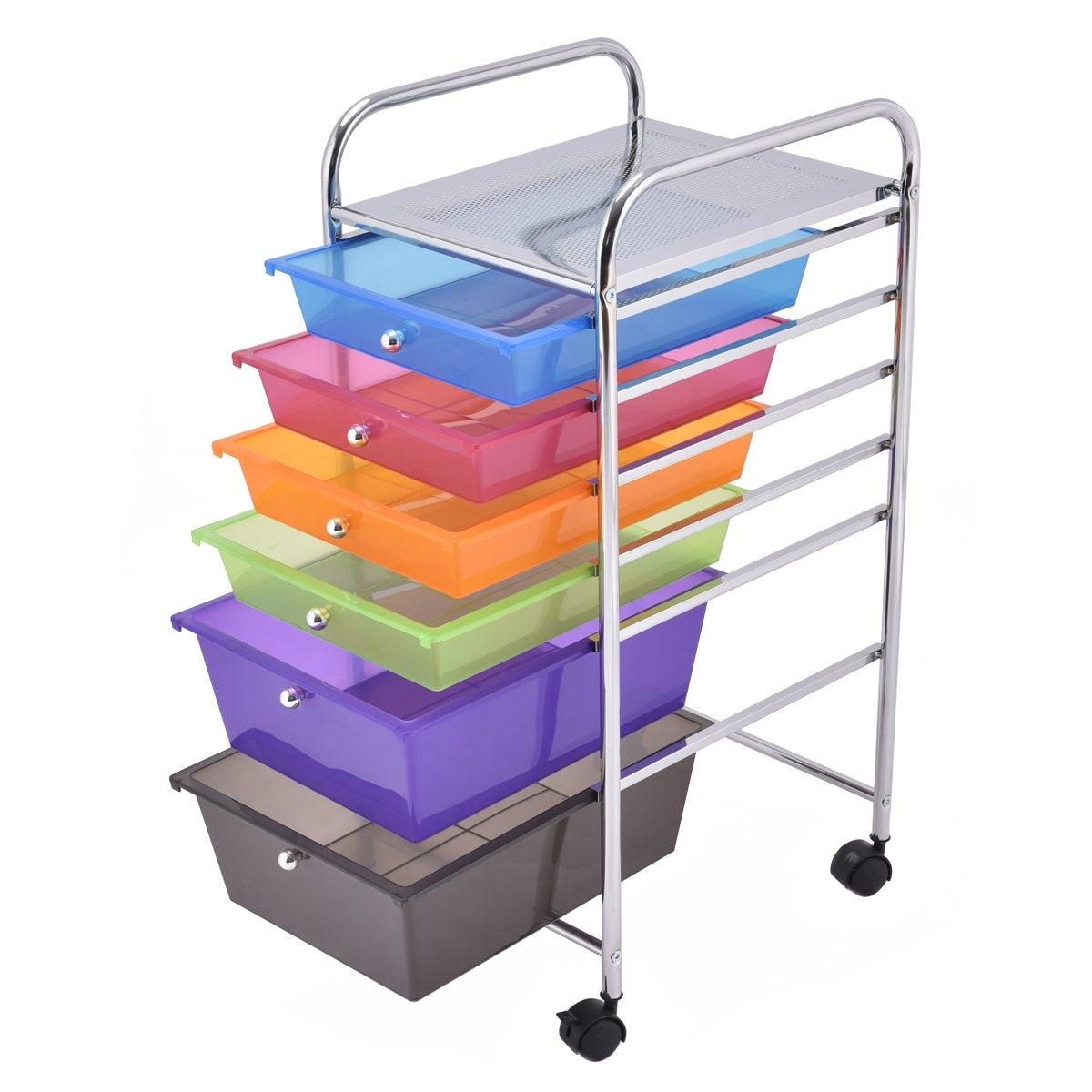 Bathroom trolley roll container with drawers multicolored 37 x 74 x 32 cm PP material