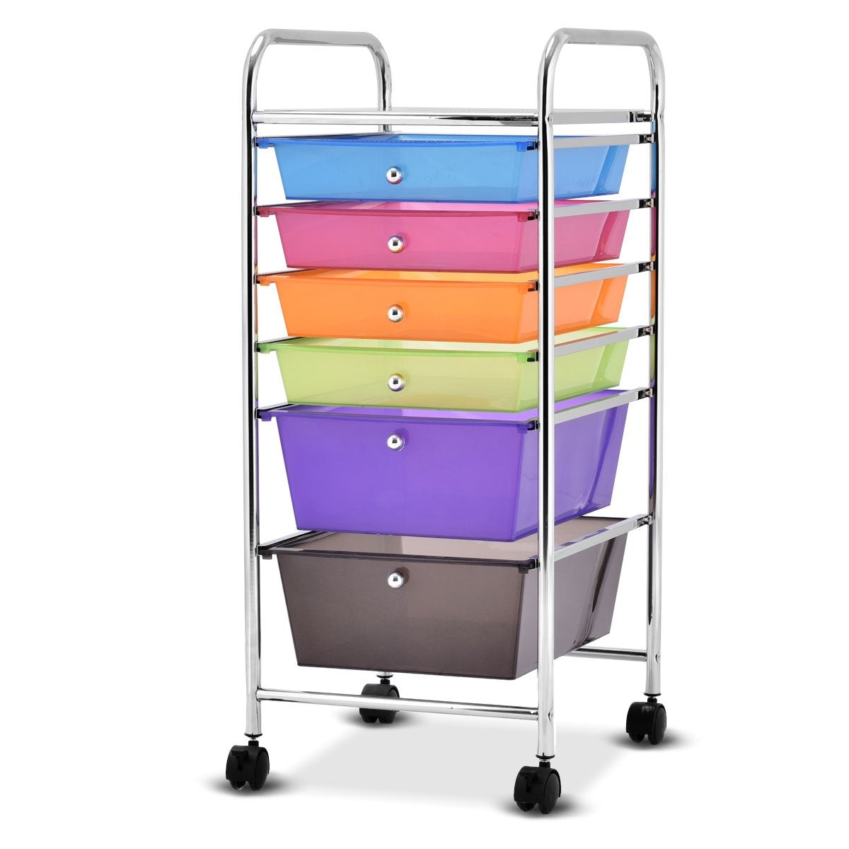 Bathroom trolley roll container with drawers multicolored 37 x 74 x 32 cm PP material