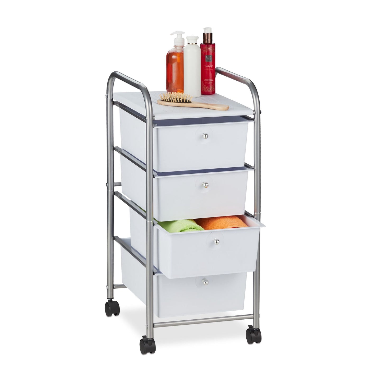 Bathroom trolley with 4 drawers