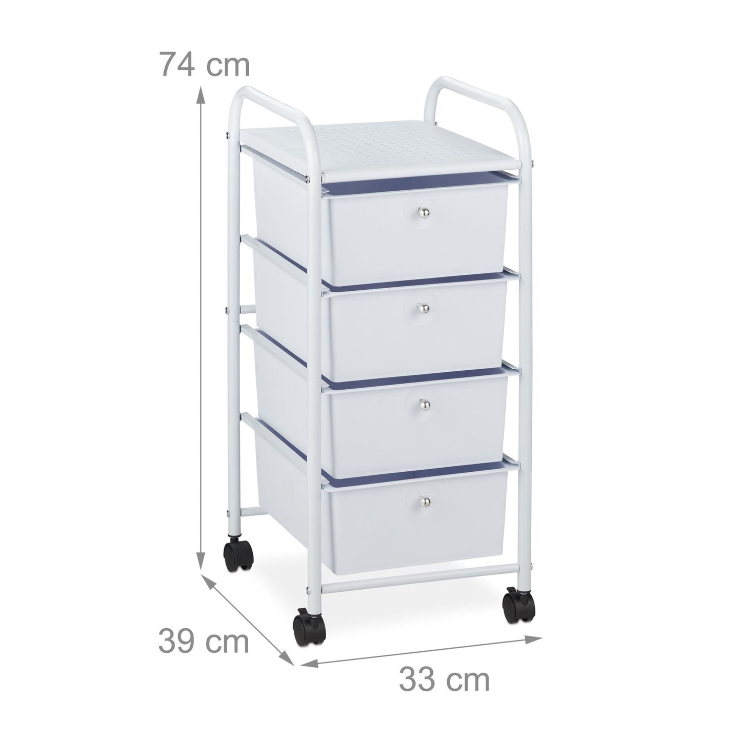 Bathroom trolley with 4 drawers