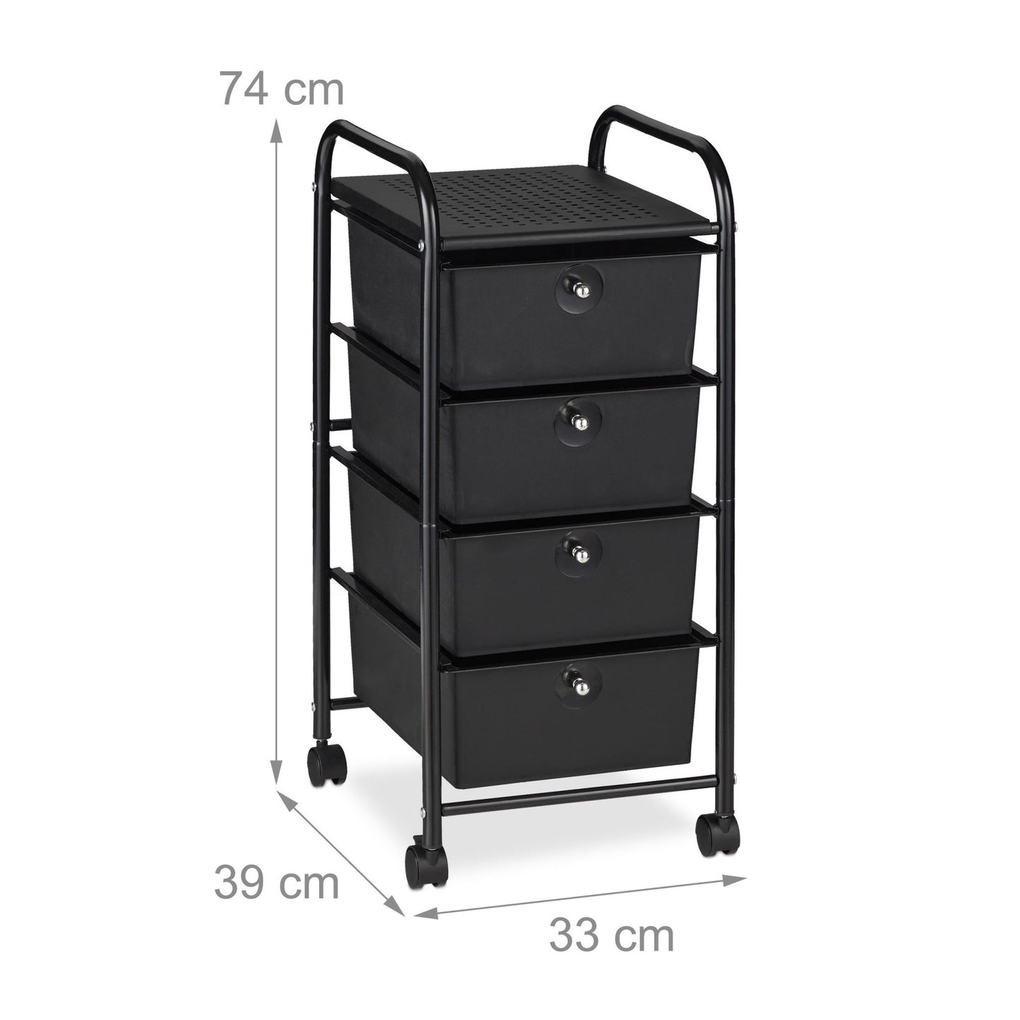 Bathroom trolley with 4 drawers