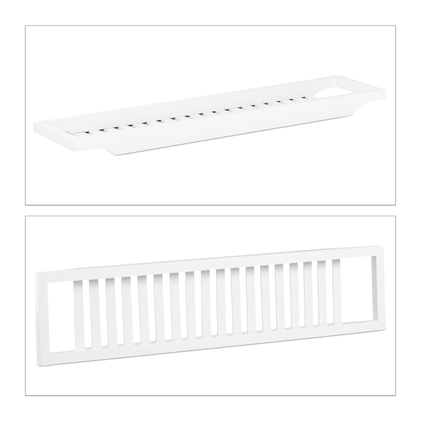 Bath shelf bamboo white lacquered