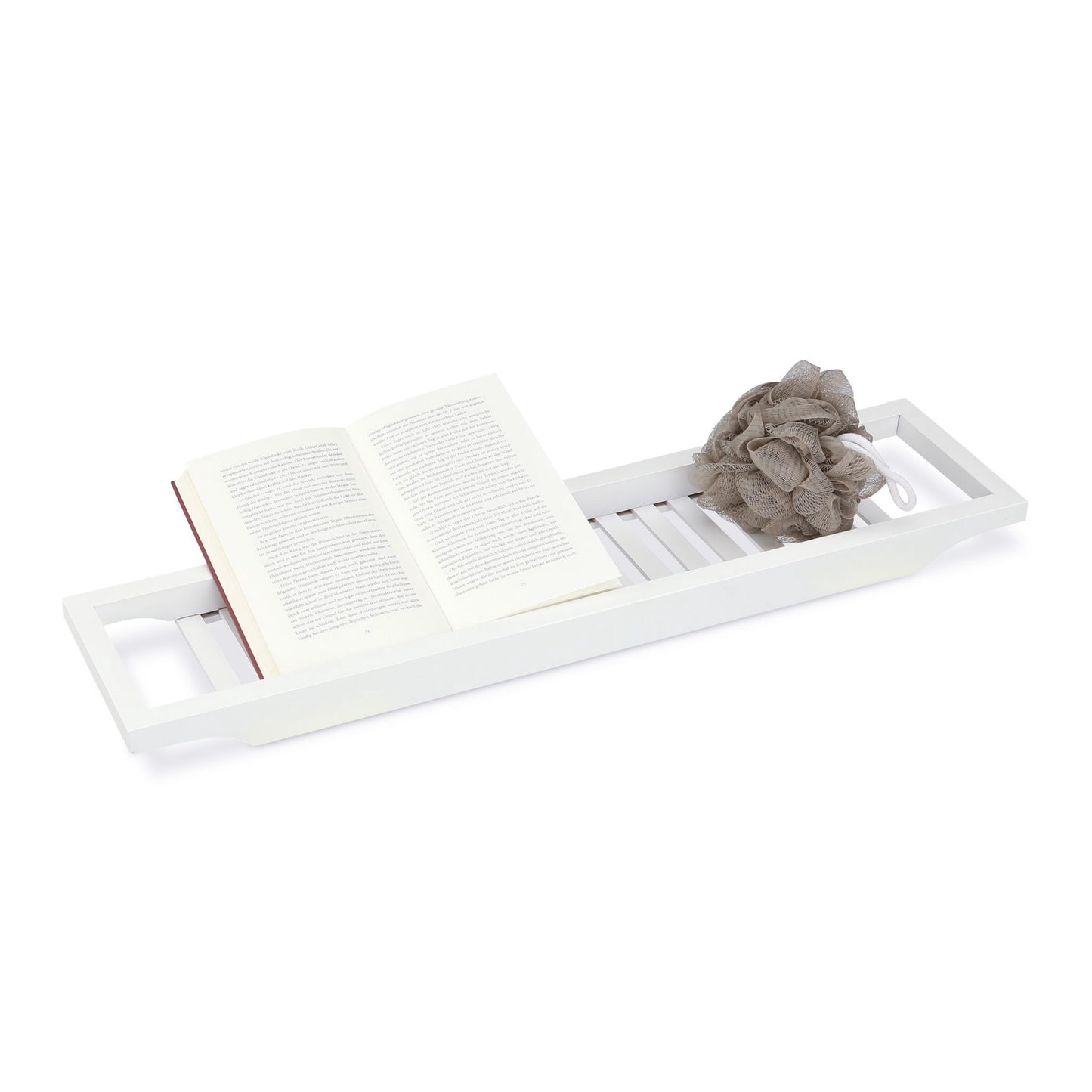 Bath shelf bamboo white lacquered