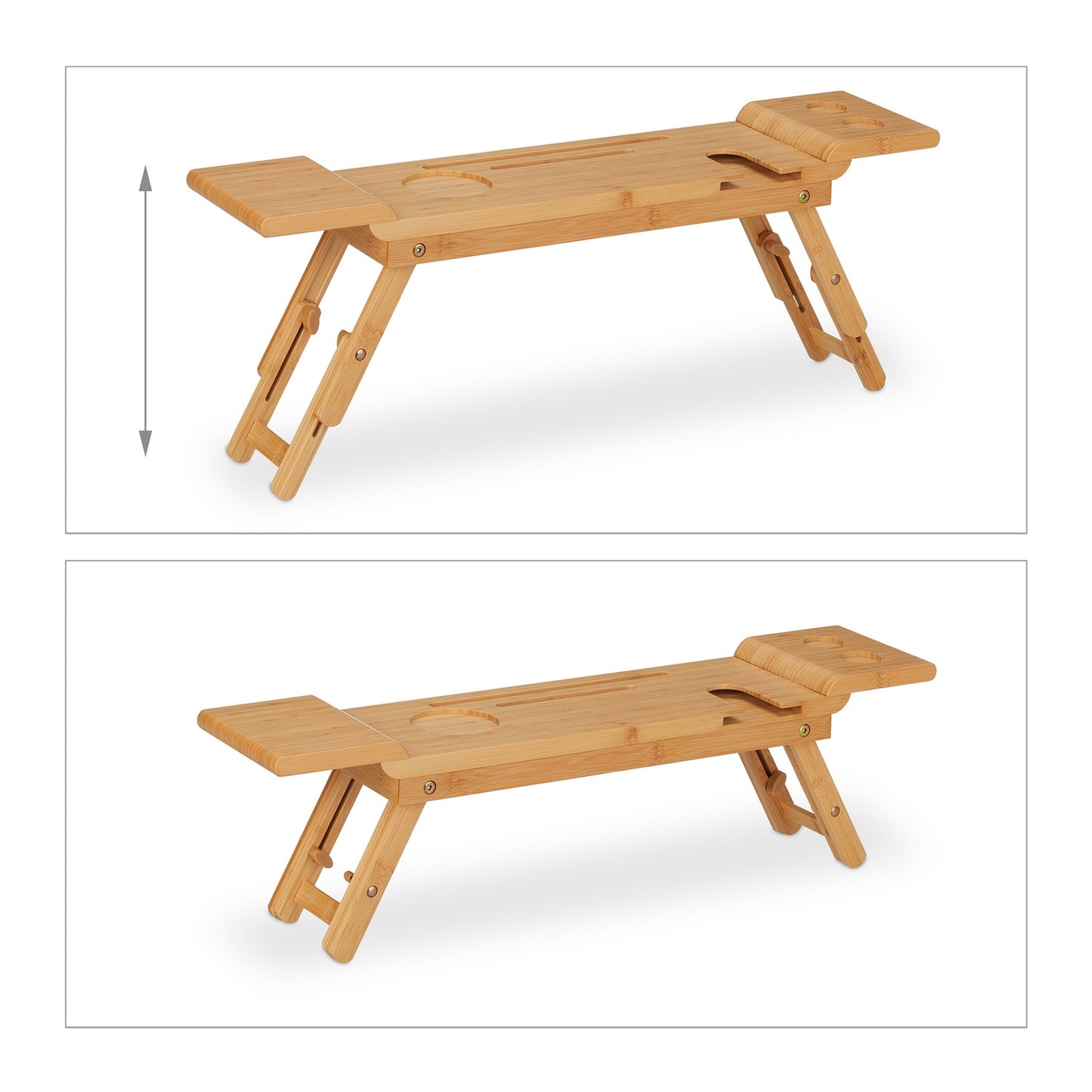 Bath shelf in bamboo with feet