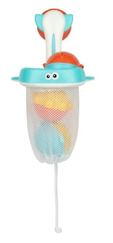 Bath toys with a strainer