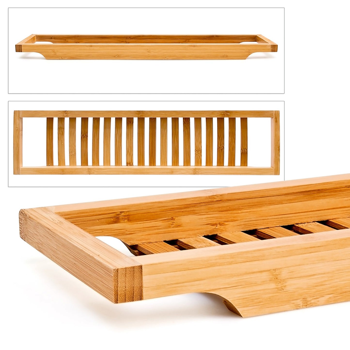 Bathtub shelf in bamboo