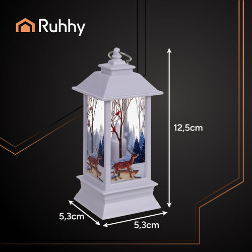 Battery-Operated White LED Christmas Lantern