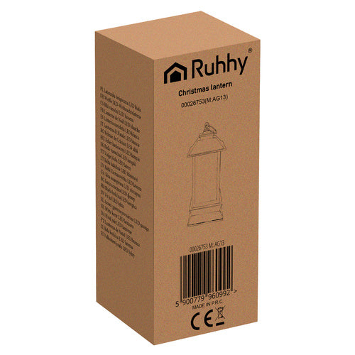 Battery-Operated White LED Christmas Lantern