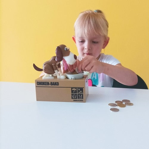 Battery-operated piggy bank - brown dog 22470