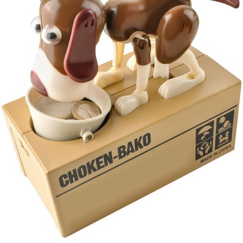 Battery-operated piggy bank - brown dog 22470