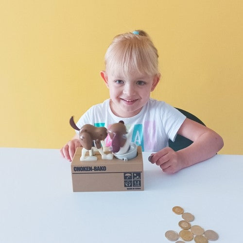Battery-operated piggy bank - brown dog 22470