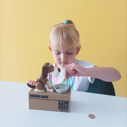 Battery-operated piggy bank - brown dog 22470