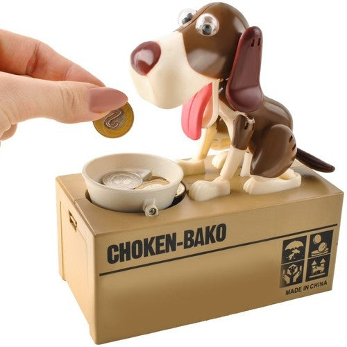 Battery-operated piggy bank - brown dog 22470