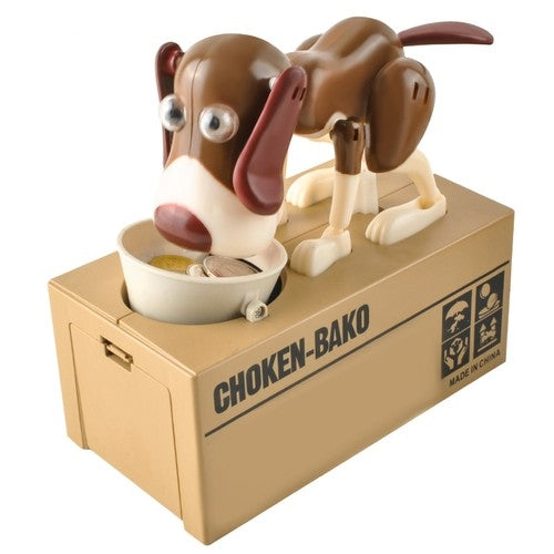 Battery-operated piggy bank - brown dog 22470