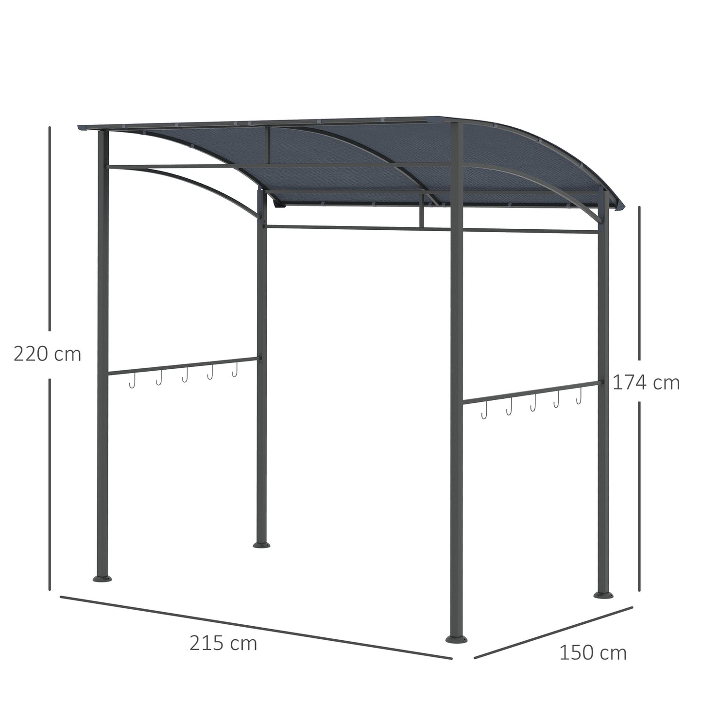 BBQ Gazebo Grill canopy, Waterproof UV resistant, Grey