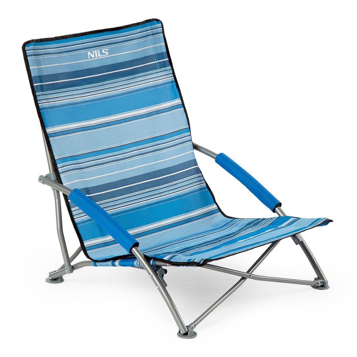 Beach Chair, Blue-White, Foldable, Lightweight
