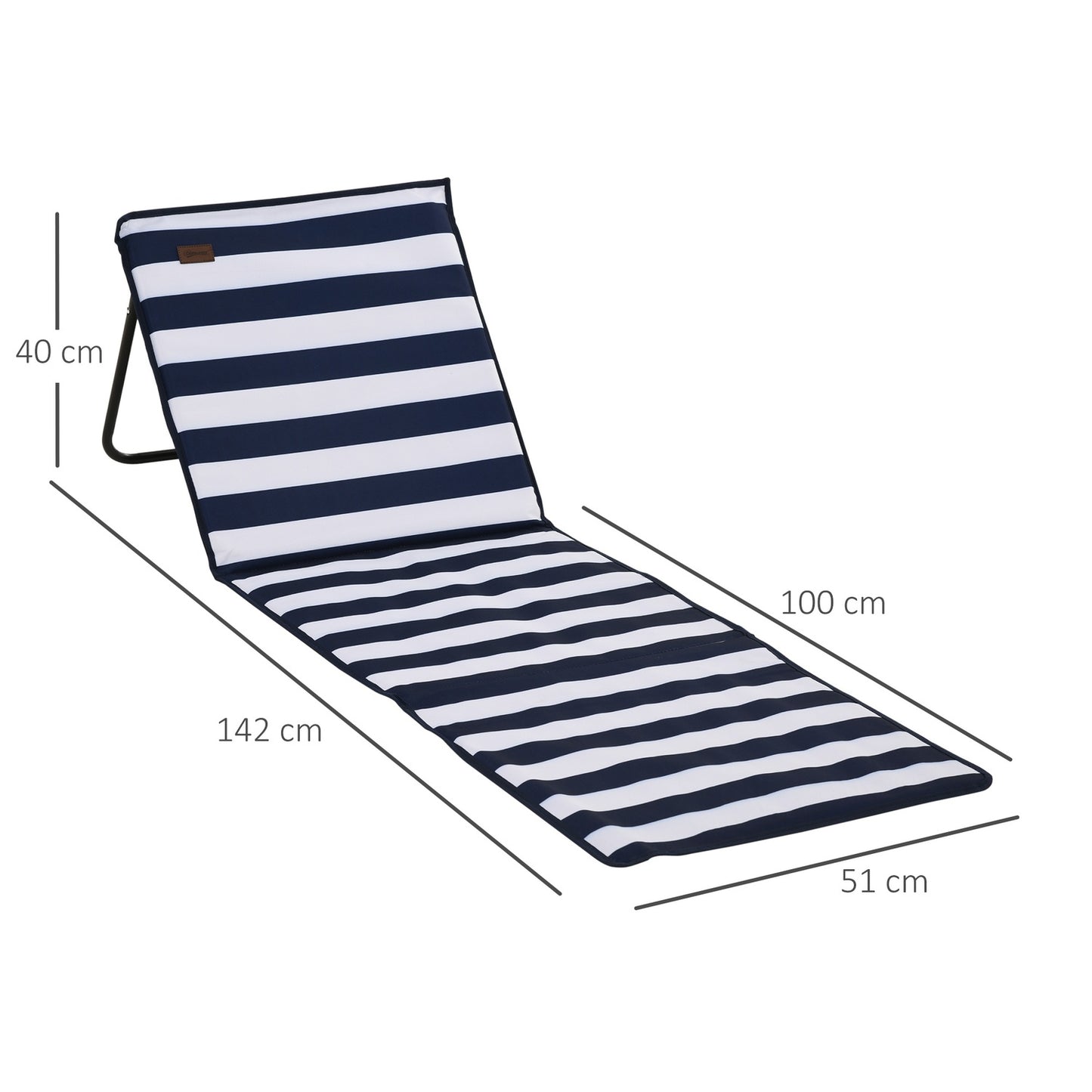 Foldable beach mat, adjustable with carrying and magazine bag