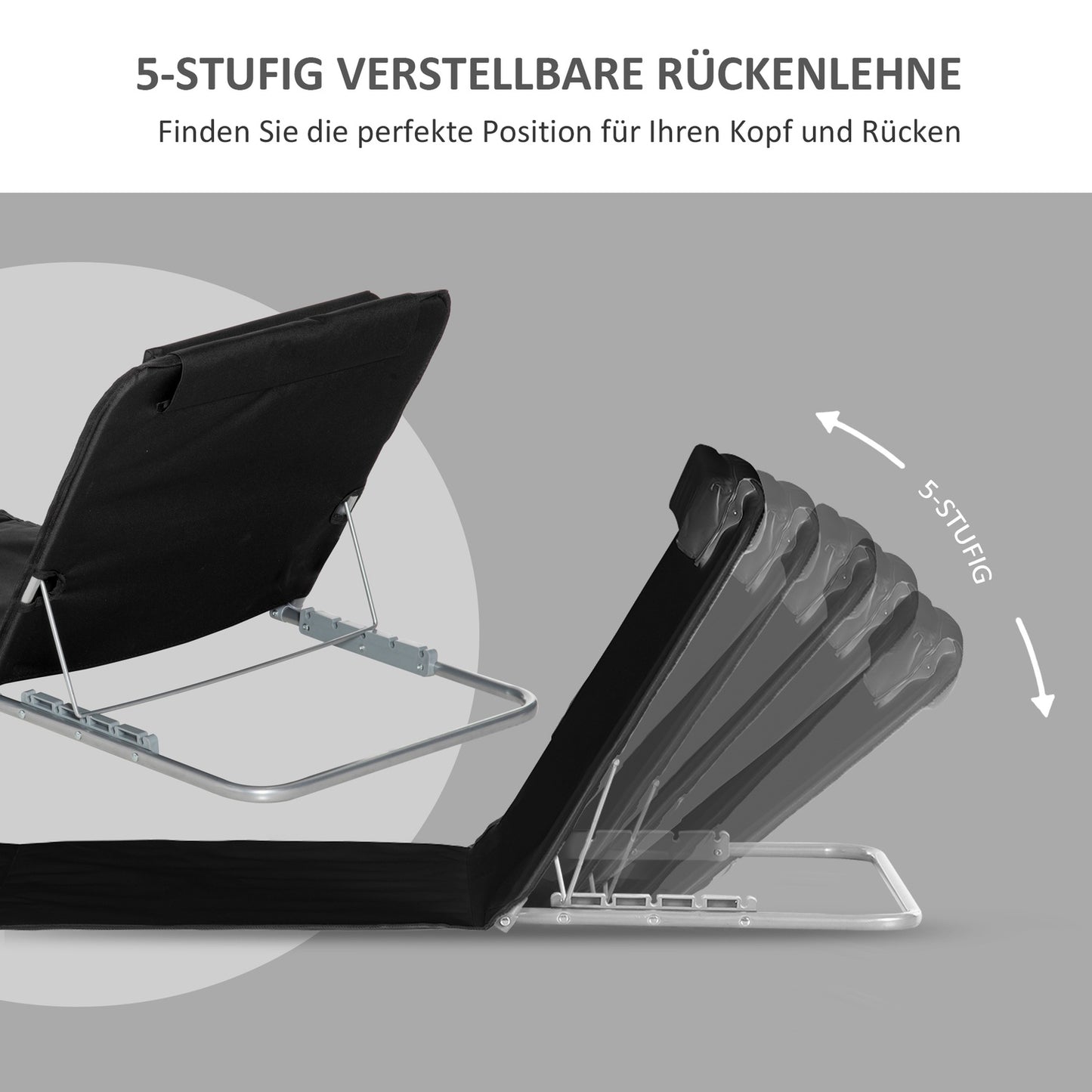 Folding beach mats, set of 2 - height-adjustable deckchairs