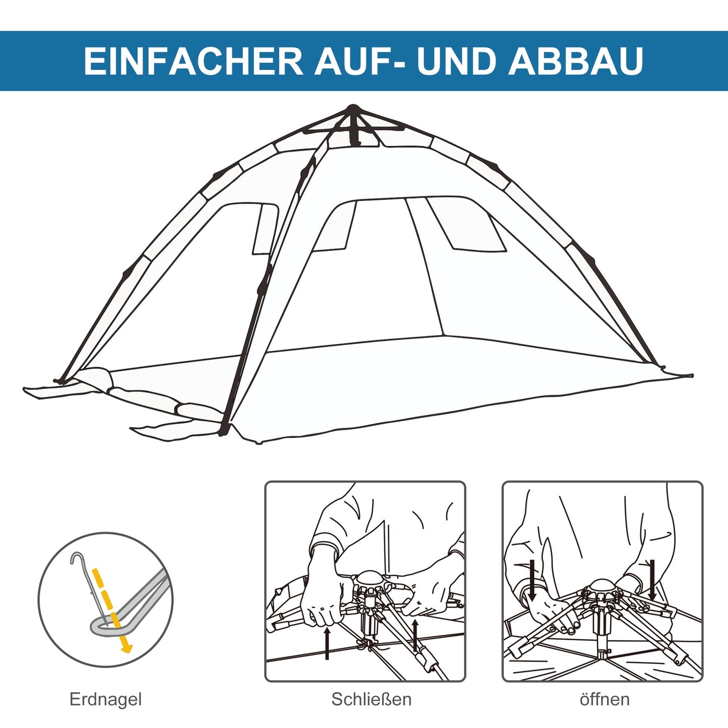Pop Up beach tent with sun protection, suitable for 1-2 people
