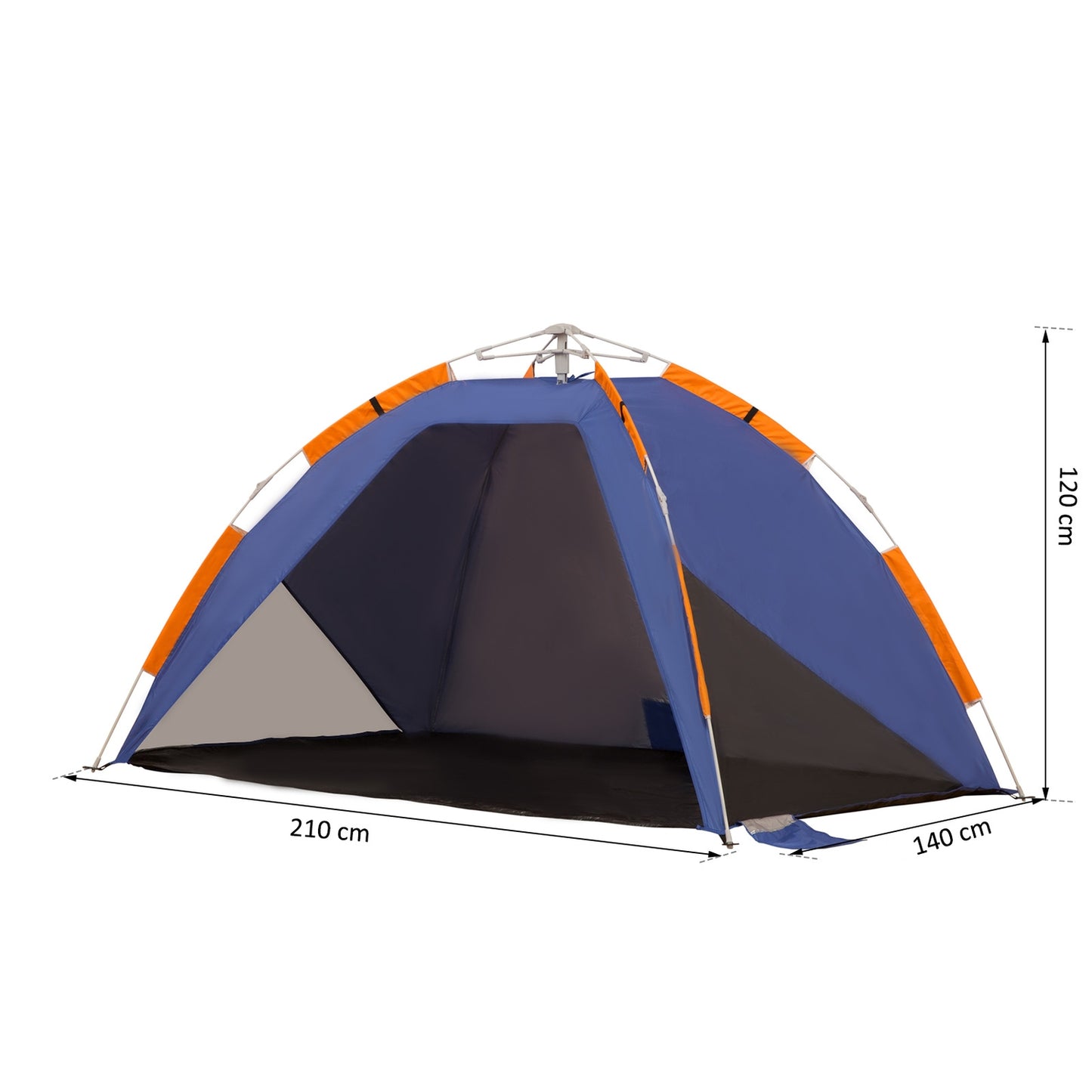 Pop Up beach tent, mesh window, fiberglass, 2-3 people