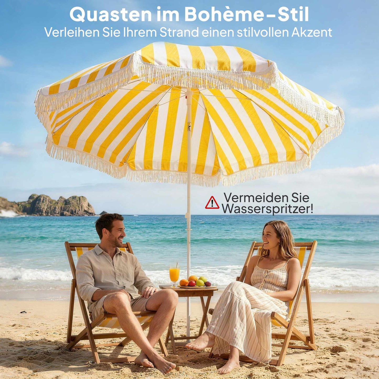 Beach Umbrella 180cm with Tilt, Sand Anchor, Carry Bag