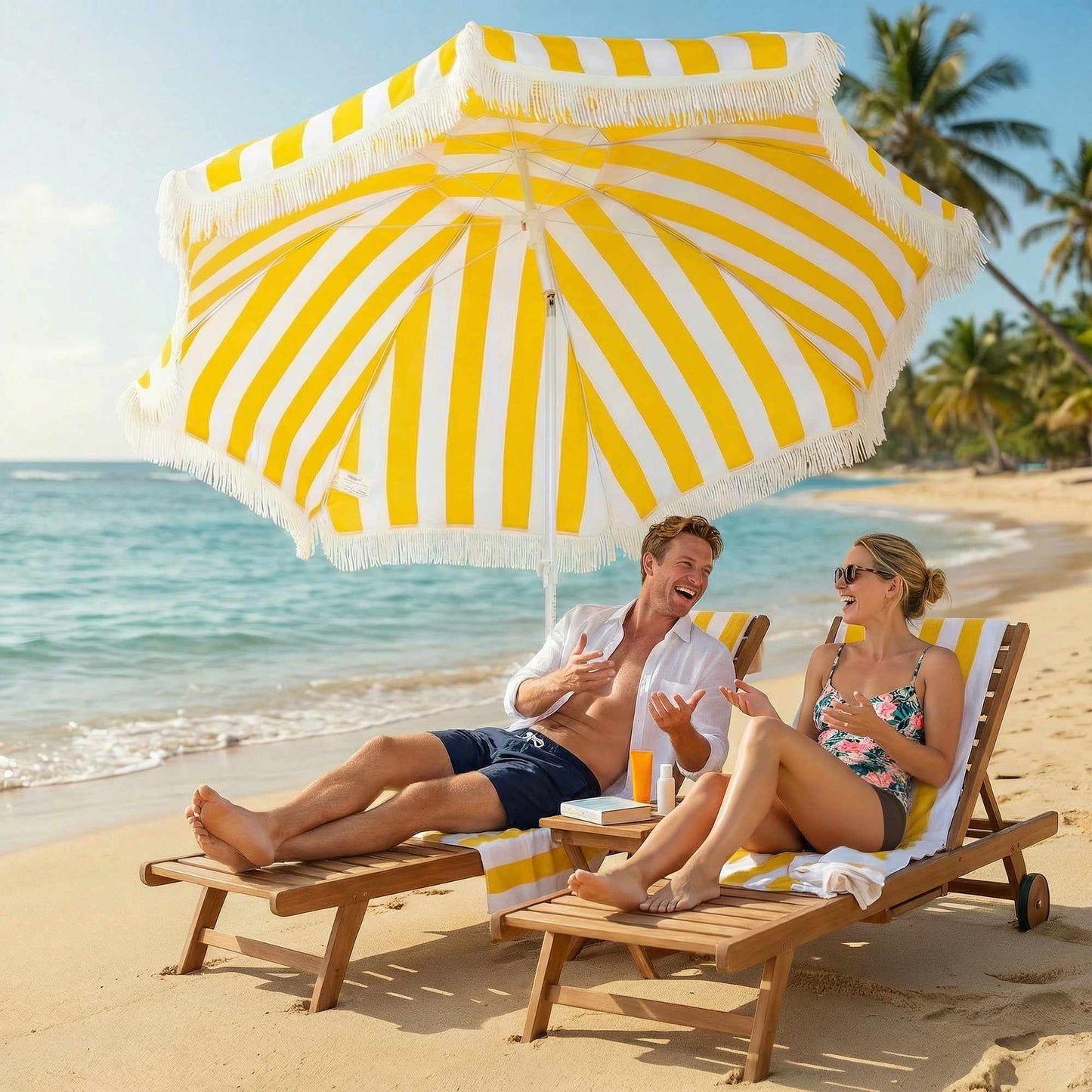 Beach Umbrella 180cm with Tilt, Sand Anchor, Carry Bag