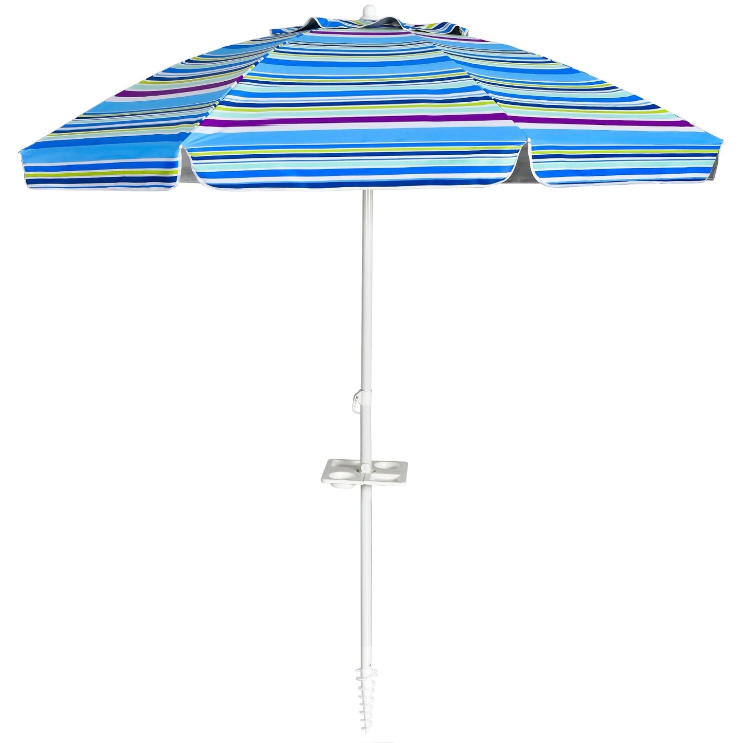 Beach Umbrella 2.2m UPF50+ Sun Protection, Portable