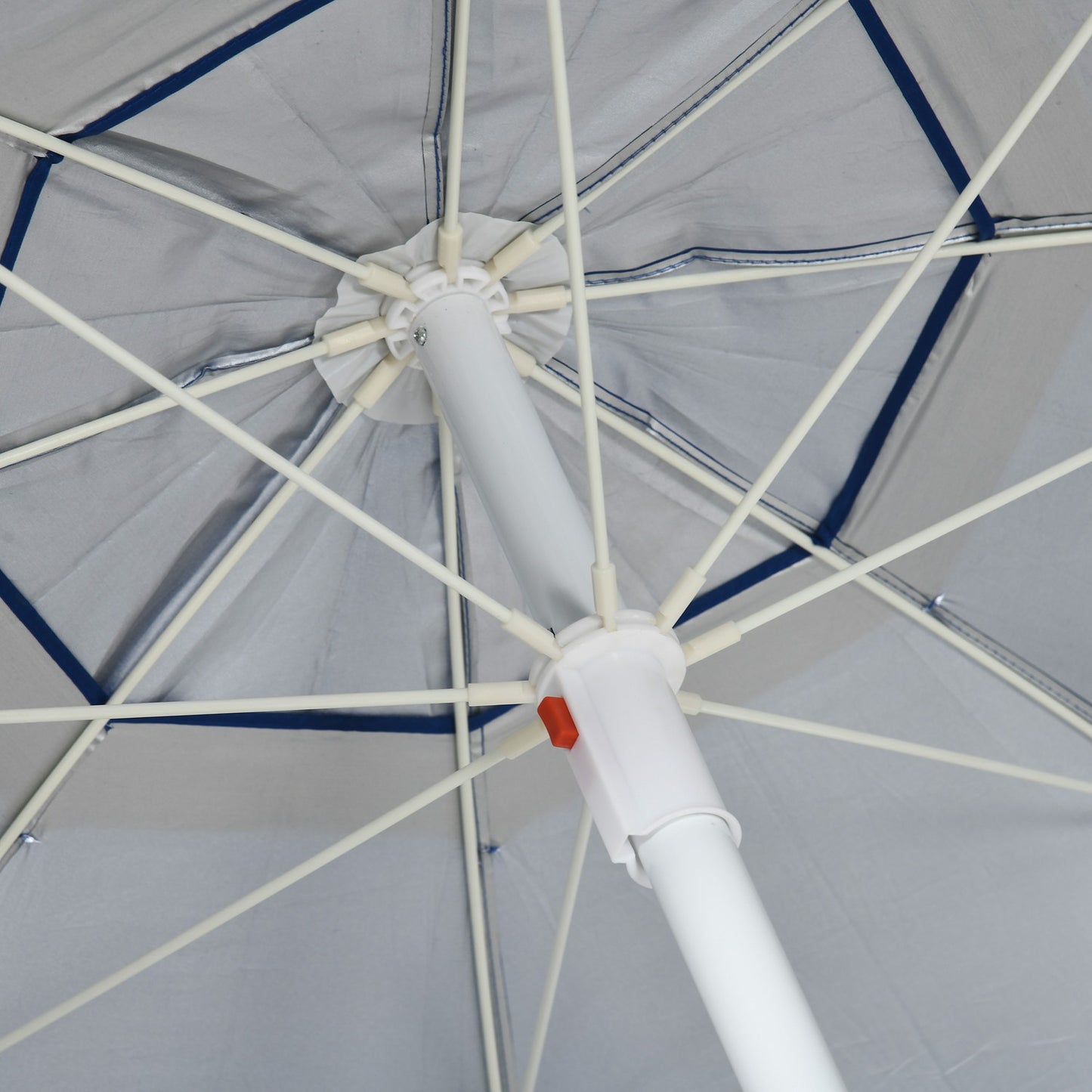 Tiltable parasol 191cm - side wall, pockets, blue