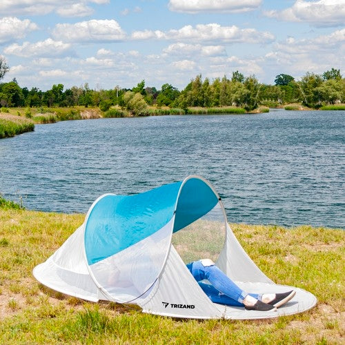 Beach tent 220x120x90cm - turquoise - gray