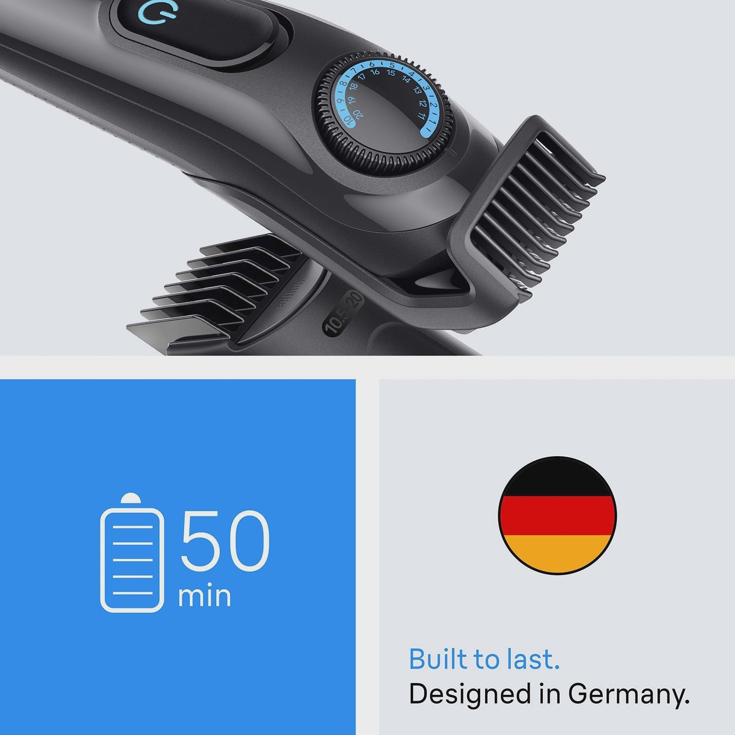 Beard Trimmer with Precision Wheel, 40 Length Settings