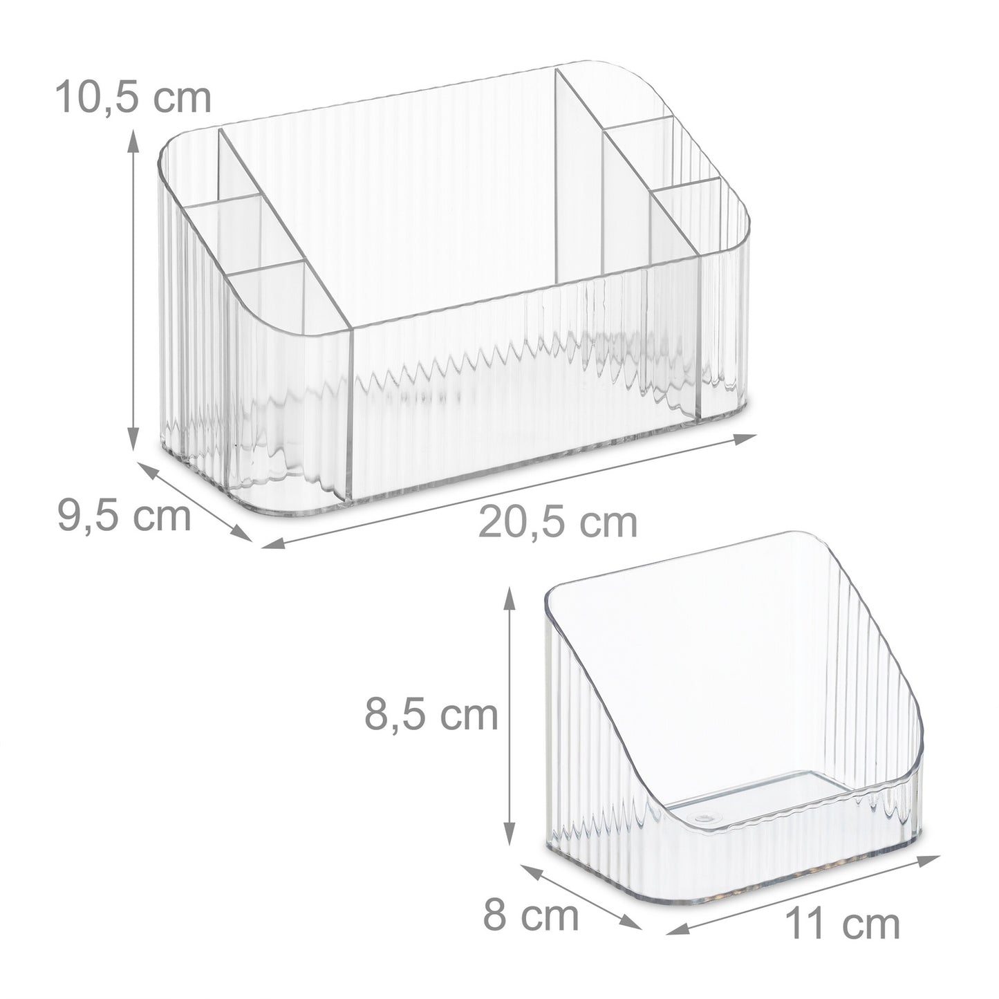 Beauty Organiser Set, 8-Compartment Makeup Storage